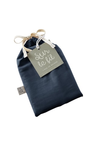 Taie d'oreiller en percale de coton 80 fils/cm² Bally - Bleu nuit
