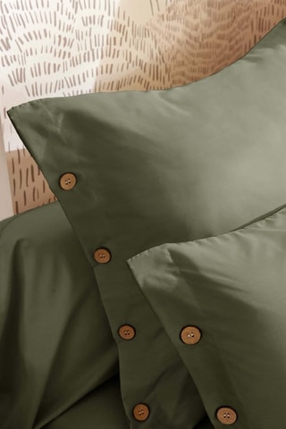 Taie d'oreiller en percale de coton 120 fils/cm² Perrine - Romarin