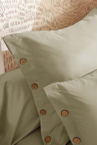 Taie d'oreiller en percale de coton 120 fils/cm² Perrine - Sauge