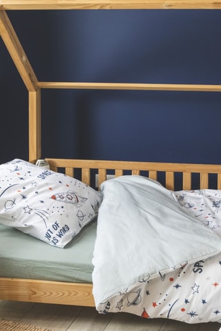 Parure de couette en coton 57 fils/cm² Galaxie - Blanc