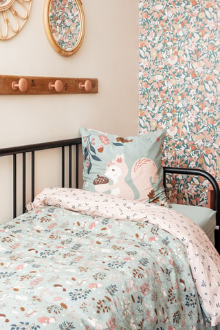 Parure de couette en coton 57 fils /cm² Tamia - Ciel