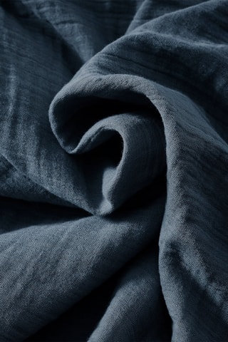 Sábana bajera de gasa de algodón Gaïa - 
Azul oscuro