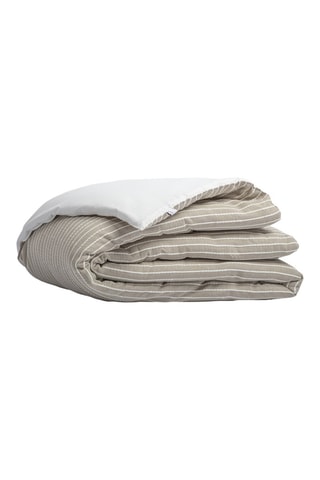 Housse de couette en coton 80 fils/cm² Tim - Blanc et marron clair