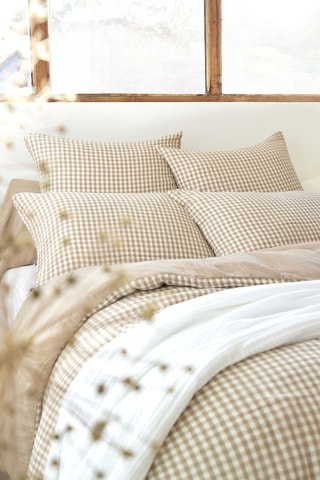 Housse de couette en gaze de coton Vickie - 125 g/m² - Ficelle