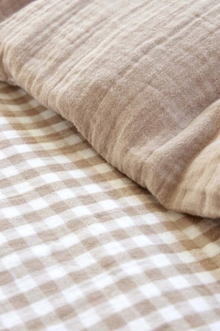 Housse de couette en gaze de coton Vickie - 125 g/m² - Ficelle