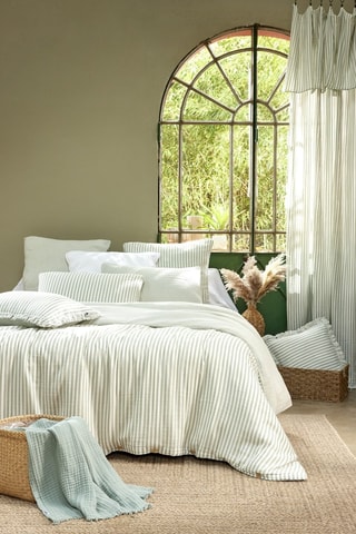 Housse de couette en gaze de coton Romie - 125 g/m² - Eucalyptus