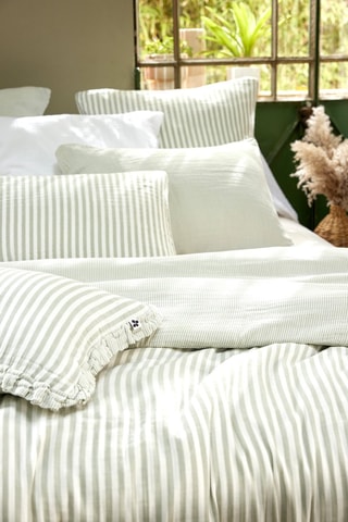 Housse de couette en gaze de coton Romie - 125 g/m² - Eucalyptus