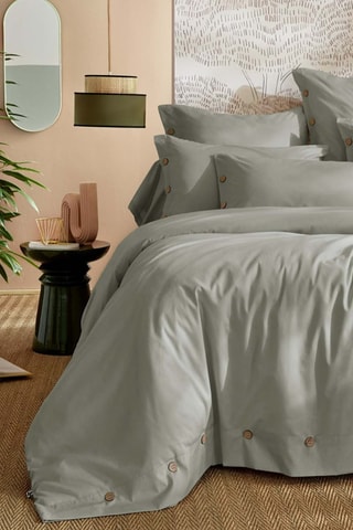 Housse de couette en percale de coton 120 fils/cm² Perrine - Céladon