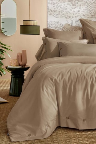 Housse de couette en percale de coton 120 fils/cm² Perrine - Ficelle
