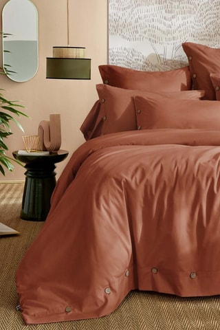 Housse de couette en percale de coton 120 fils/cm² Perrine - Tomette