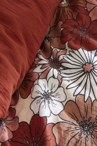 Housse de couette Anna - Orange et blanc