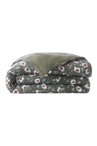 Housse de couette Flora - Kaki et blanc