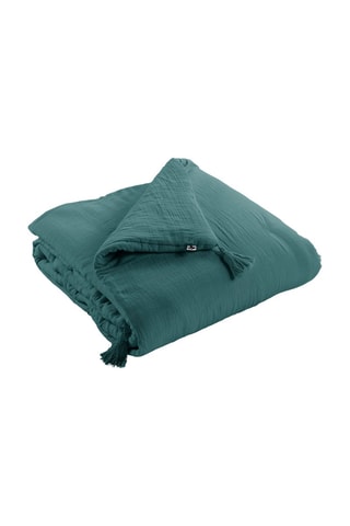 Edredón de gasa de algodón 125 g/m² - Azul pato