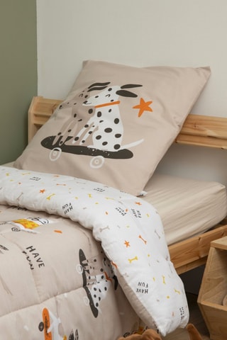 Ensemble couvre-lit en coton 57 fils/cm² Isidore - Beige
