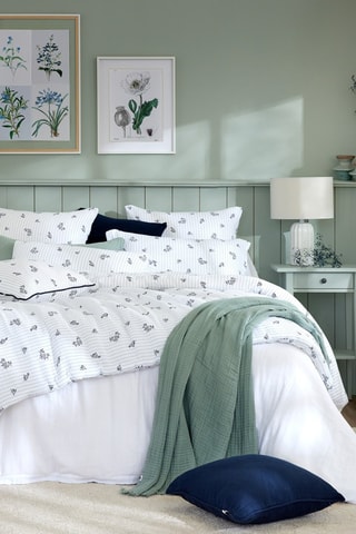 Couvre-lit en gaze de coton Eleonore - 125 g/m² - Blanc