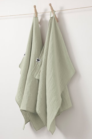 2 paños de algodón Gaïa 125 g/m² - Verde agua