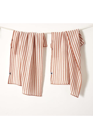 2 torchons en gaze de coton Romie - 125 g/m² - Abricot