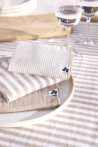 3 serviettes de table en gaze de coton Romie - 125 g/m² - Ficelle