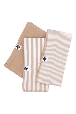 3 serviettes de table en gaze de coton Romie - 125 g/m² - Ficelle