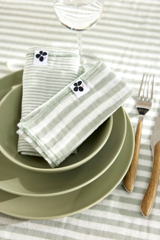 3 serviettes de table en gaze de coton Romie - Eucalyptus