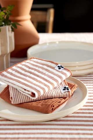 3 serviettes de table en gaze de coton Romie - 125 g/m² - Abricot