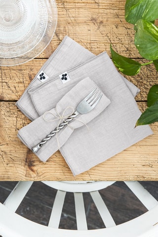 3 servilletas de tela Gaïa - Gris