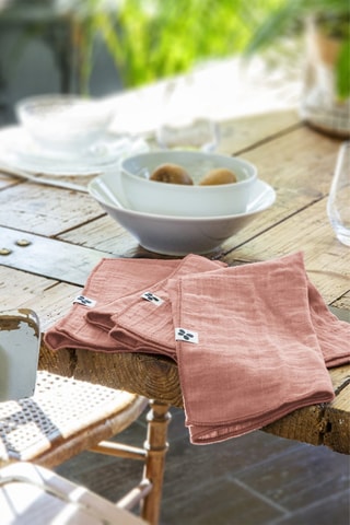 3 serviettes de table Gaïa - Rose