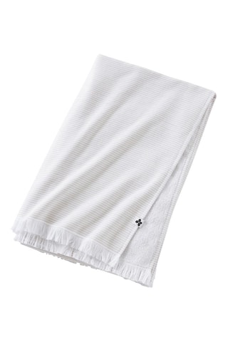 Fouta Naël - 
Beige y blanco - 95 x 180 cm