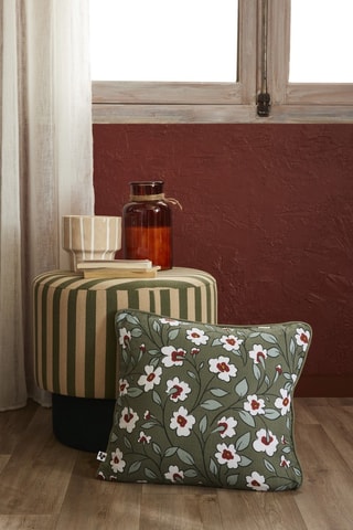 Coussin Flora - Kaki - 45 x 45 cm