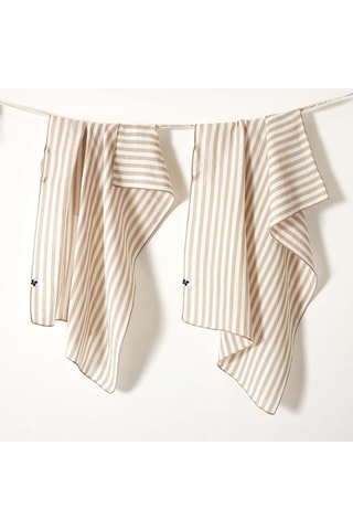 2 serviettes de toilette en gaze de coton Romie - 125 g/m² - Ficelle