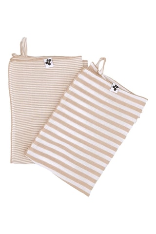 2 serviettes de toilette en gaze de coton Romie - 125 g/m² - Ficelle