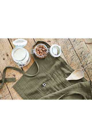 Tablier serveur en gaze de coton Gaïa - Romarin