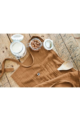 Tablier serveur en gaze de coton Gaïa - Camel