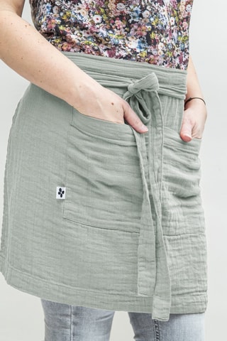 Tablier serveur en gaze de coton Gaïa - Eucalyptus