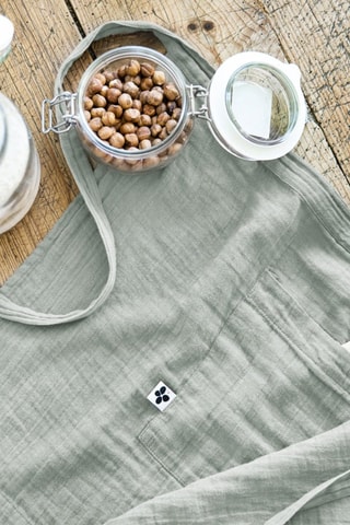 Tablier serveur en gaze de coton Gaïa - Eucalyptus