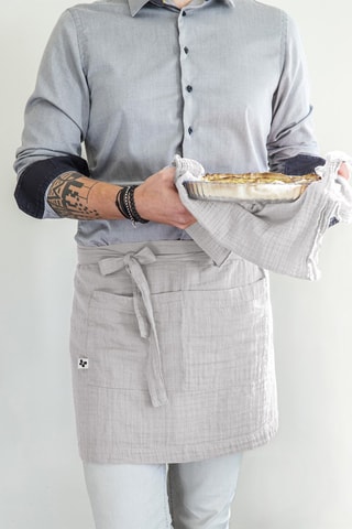 Tablier serveur en gaze de coton Gaïa - Nuage
