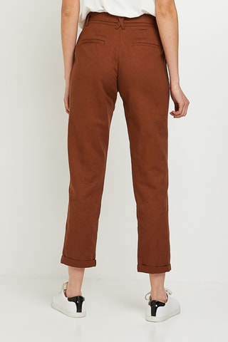 Chino en lin - Marron