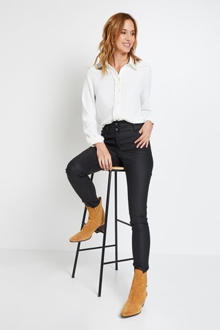 Pantalon slim taille haute - Noir