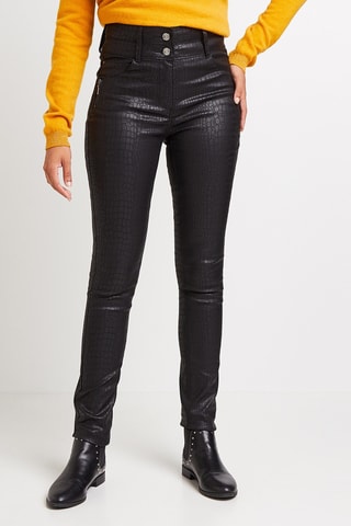 Pantalon slim taille haute - Noir