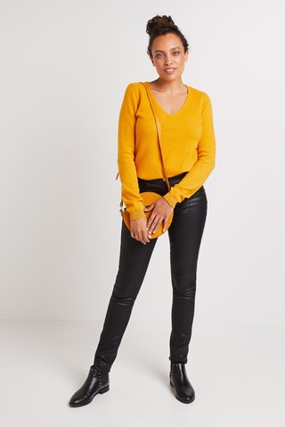 Pantalon slim taille haute - Noir