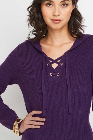Robe pull à capuche - Violet