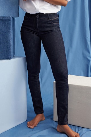 Jean slim taille haute - Bleu foncé