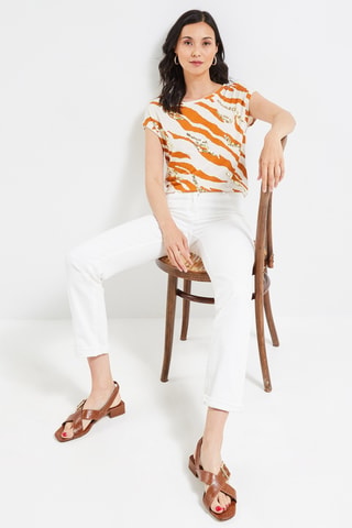 Top - Beige et orange