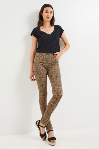Jean slim push-up - Marron et noir