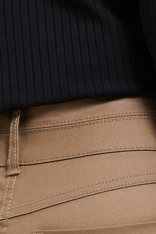 Pantalon slim taille haute - Marron