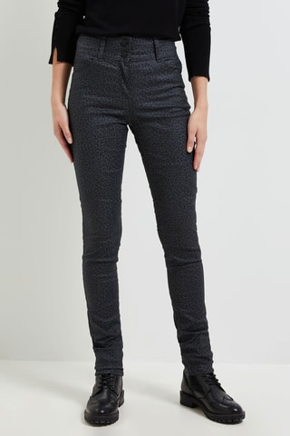 Pantalon slim taille haute - Gris foncé