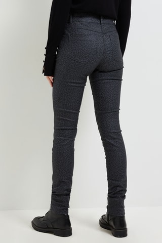 Pantalon slim taille haute - Gris foncé