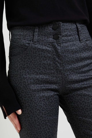 Pantalon slim taille haute - Gris foncé