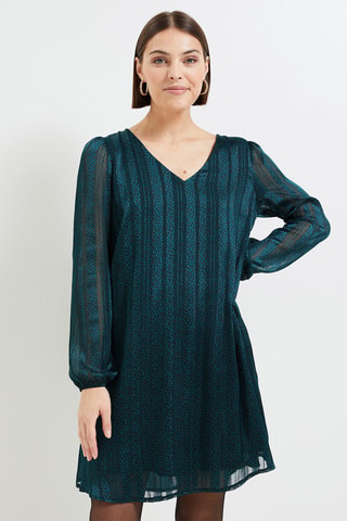 Robe droite plissée - Vert