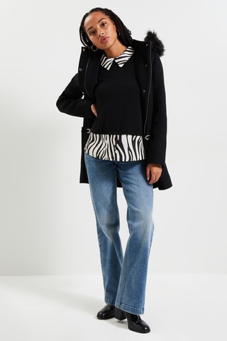 Manteau à capuche - Noir